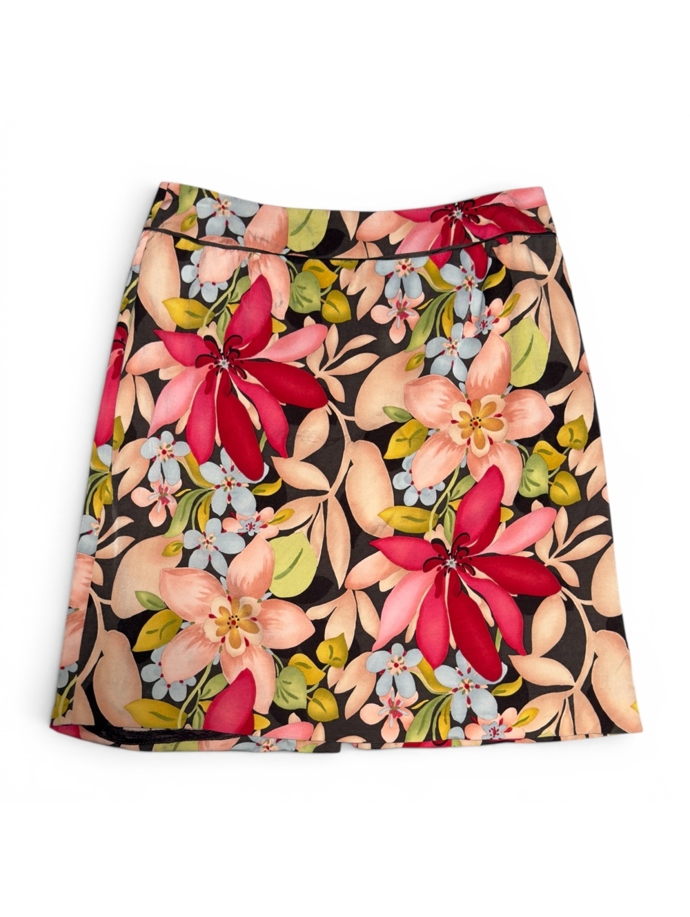 Vintage Talbots Petites Floral Silk Blend Skirt Size 10